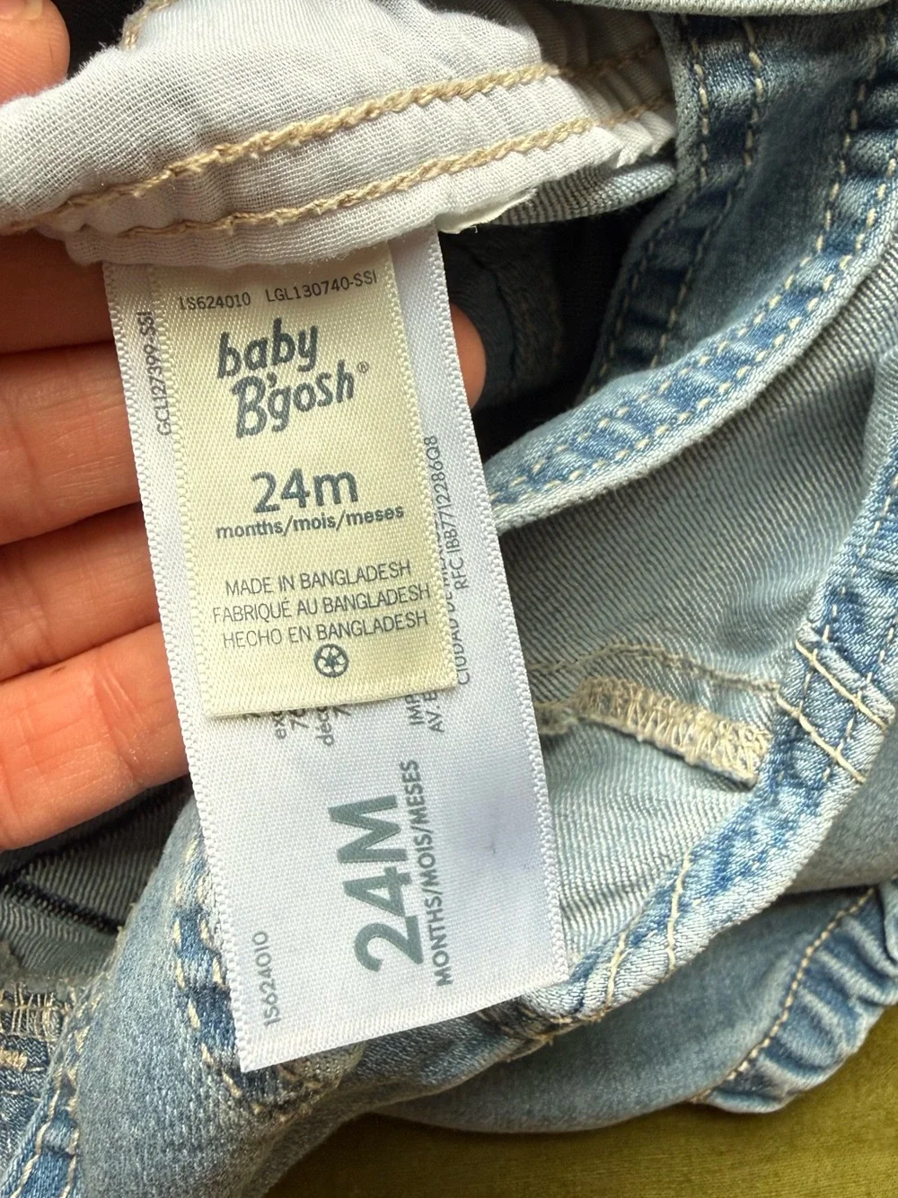 OshKosh B'gosh Light Wash Denim Baby Overalls Romper